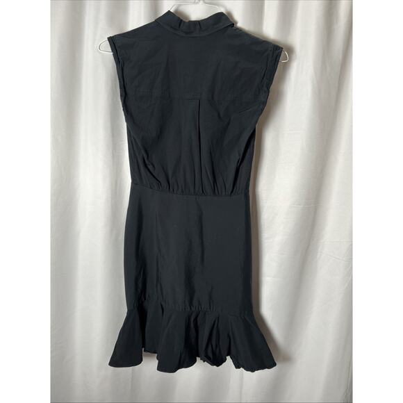 Veronica Beard Black Ruched Shirt Dress - Picture 4 of 4